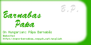 barnabas papa business card