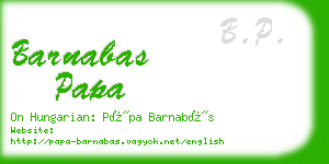 barnabas papa business card